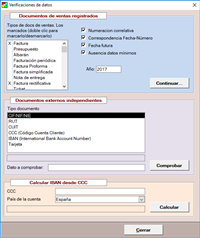 Diálogo para Comprobación, verificación de datos