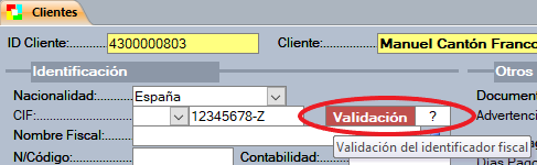 Acceso a la validación del identificador fiscal en el ROI